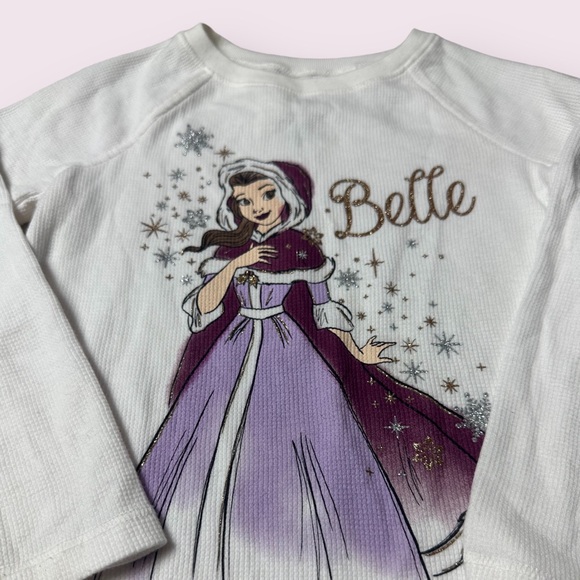 Toddler Girl Disney Jumping Beans Beauty And The Beast Belle Waffle Knit L/S 4T - Picture 3 of 8